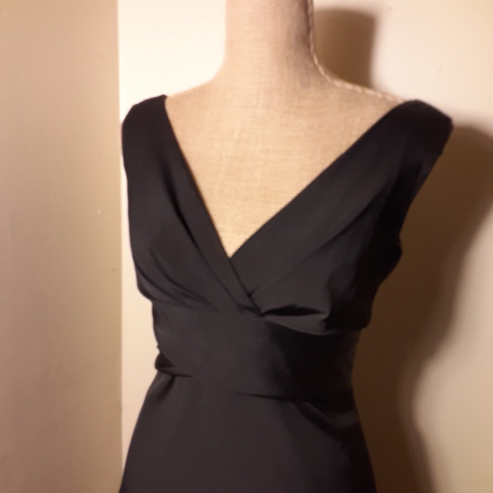 WHBM black empire waist a line cocktail dress sz2 - Picture 3 of 9